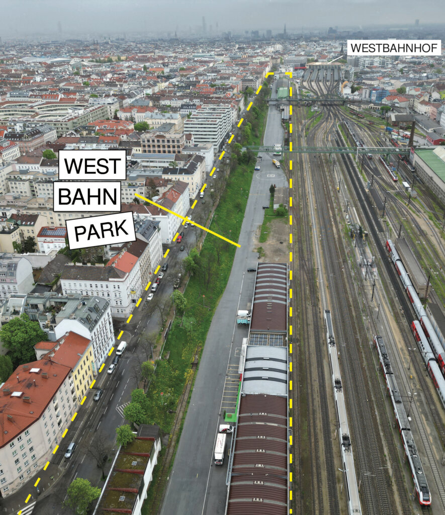 Luftbild vom Westbahnpark